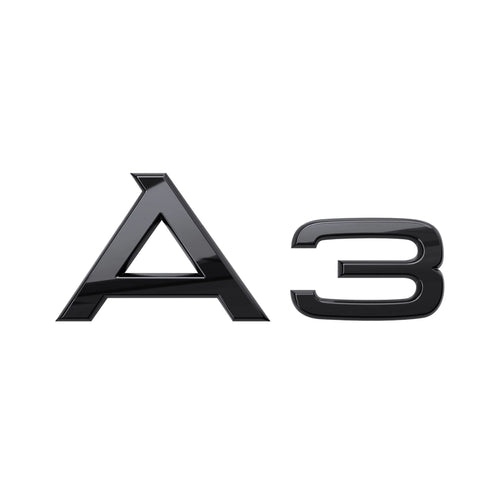 Audi A3 Full Badge Set Gloss Black (2010 - 2019)
