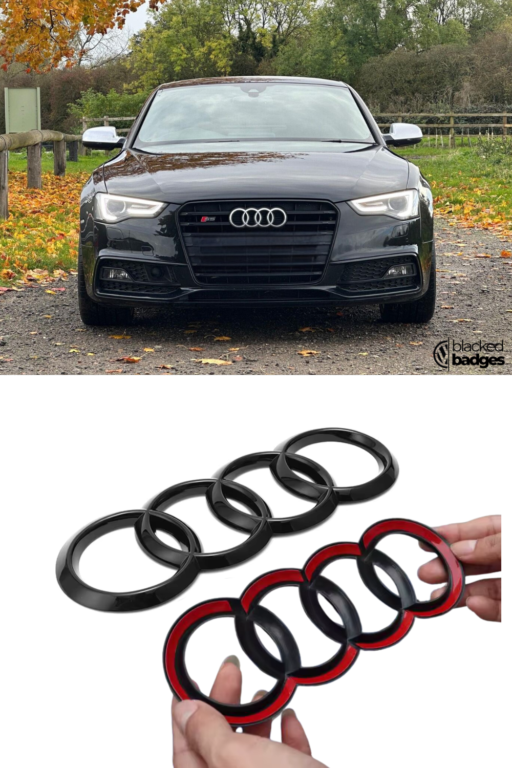 Audi A5/S5 Front + Rear Overlay Badges  (2010 - 2023)