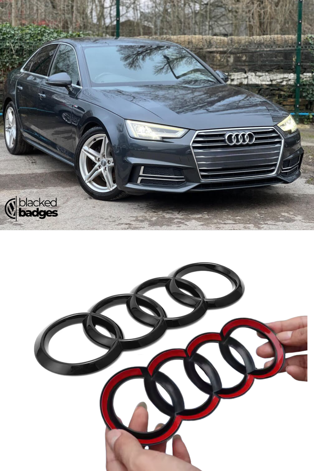 Audi A4 / S4 / RS4 Front + Rear Overlay Badge (2004 - 2023)
