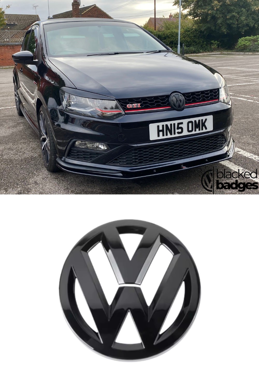 VW POLO 2011-2018 Gloss Black Cover Badge