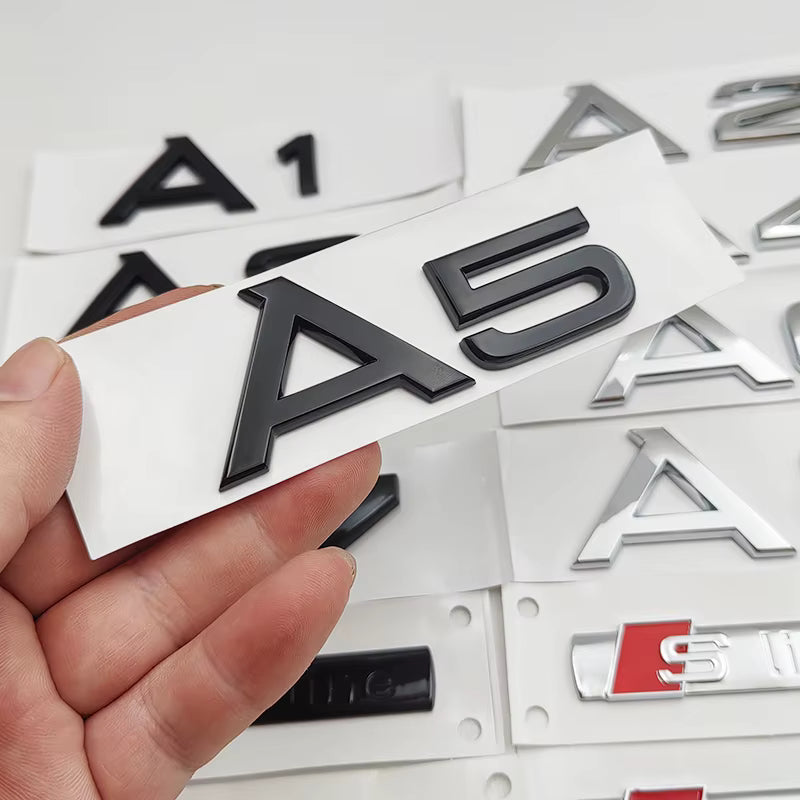 Audi A1 - A8 Gloss Black / Chrome Badges + S-Line