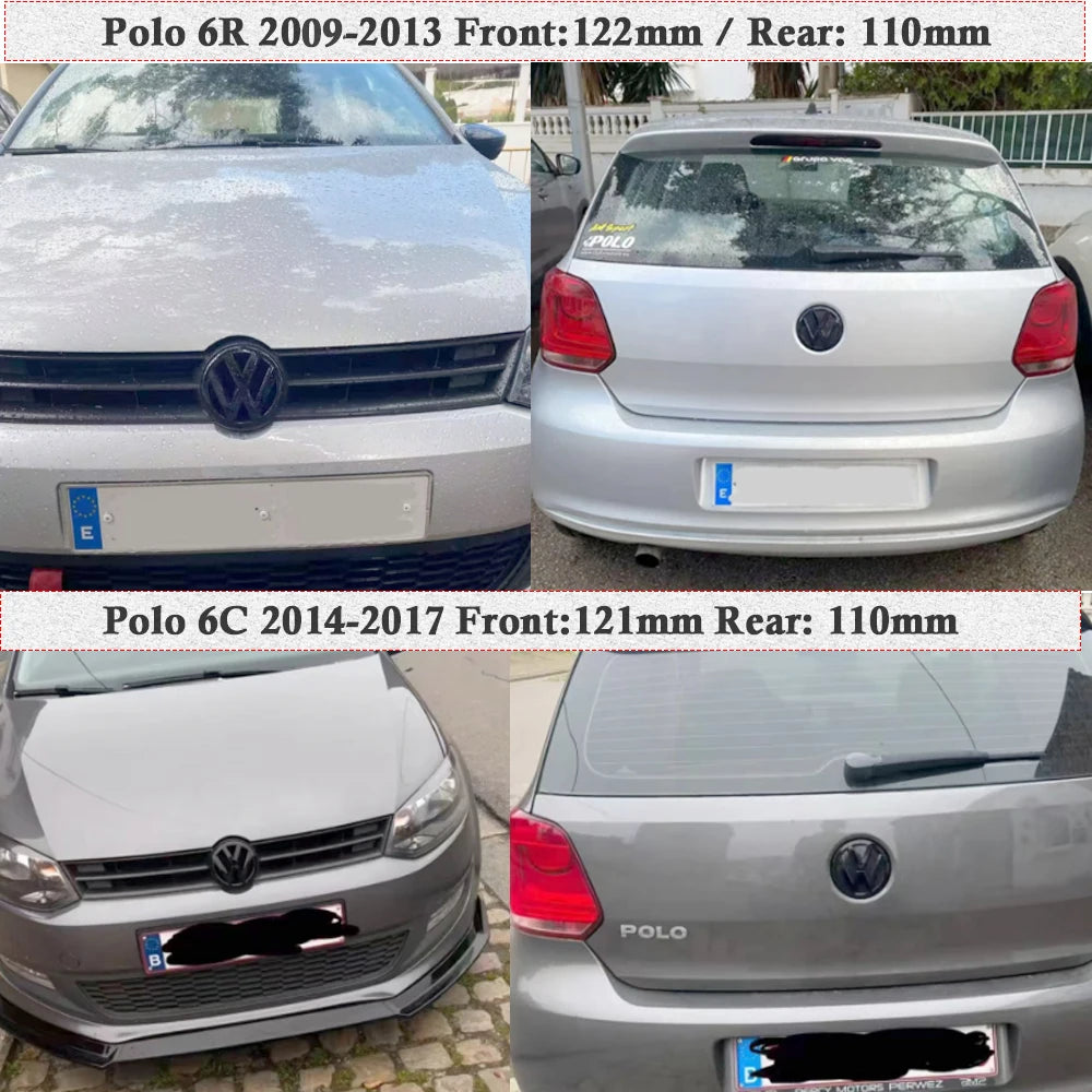VW POLO 6R/6C Gloss Black Replacement Badges - Front + Rear