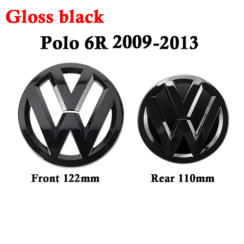 VW POLO 6R/6C Gloss Black Replacement Badges - Front + Rear