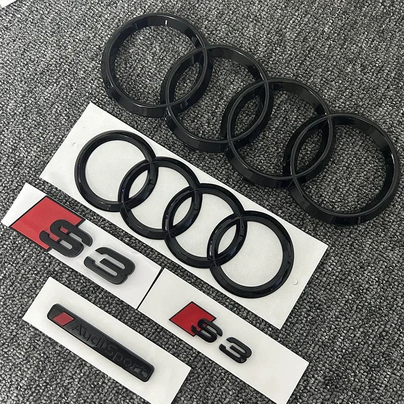 Audi S3 Full Badge Set Gloss Black (2010 - 2019)