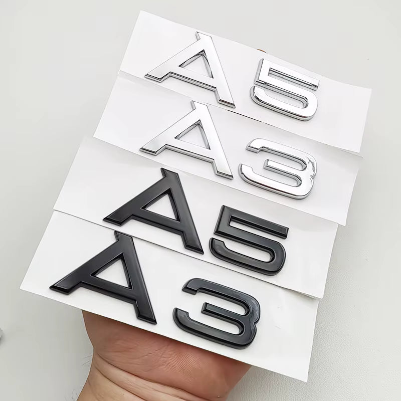 Audi A1 - A8 Gloss Black / Chrome Badges + S-Line