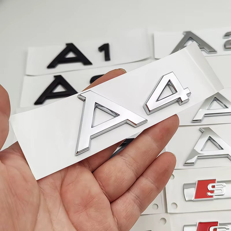 Audi A1 - A8 Gloss Black / Chrome Badges + S-Line