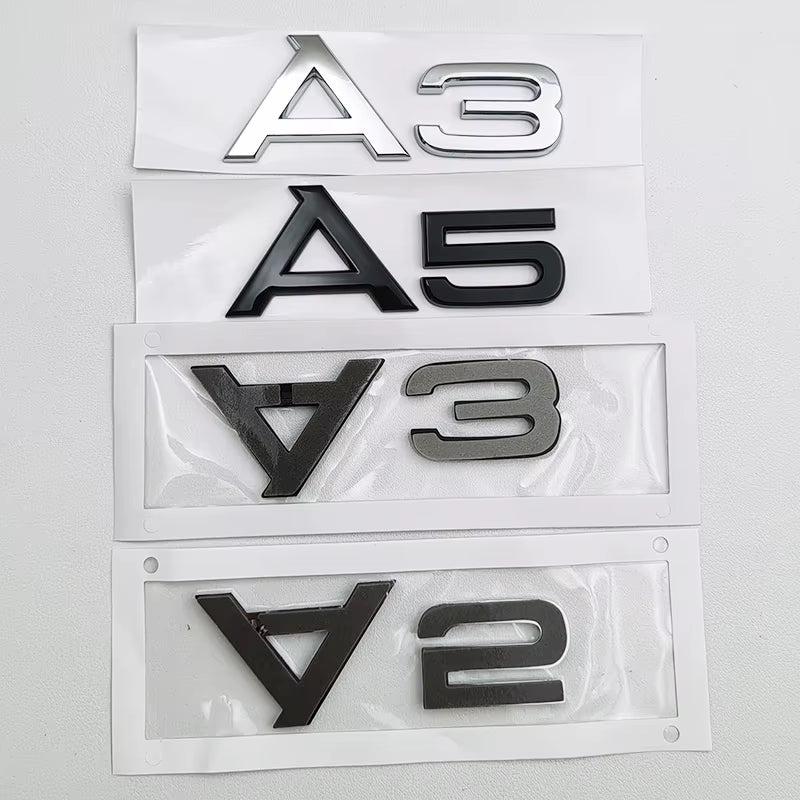Audi A1 - A8 Gloss Black / Chrome Badges + S-Line