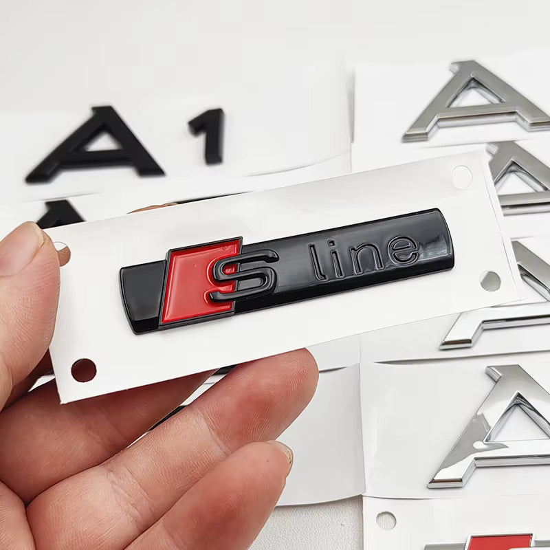 Audi A1 - A8 Gloss Black / Chrome Badges + S-Line