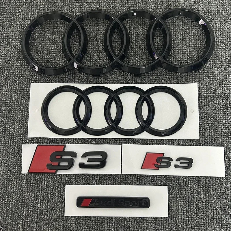 Audi S3 Full Badge Set Gloss Black (2010 - 2019)