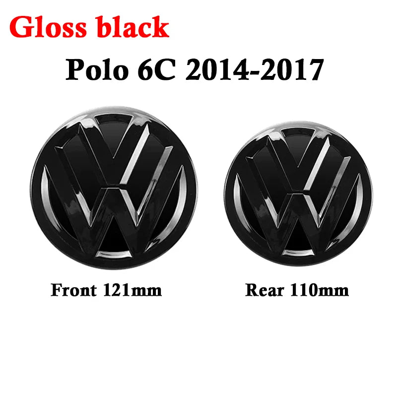 VW POLO 6R/6C Gloss Black Replacement Badges - Front + Rear