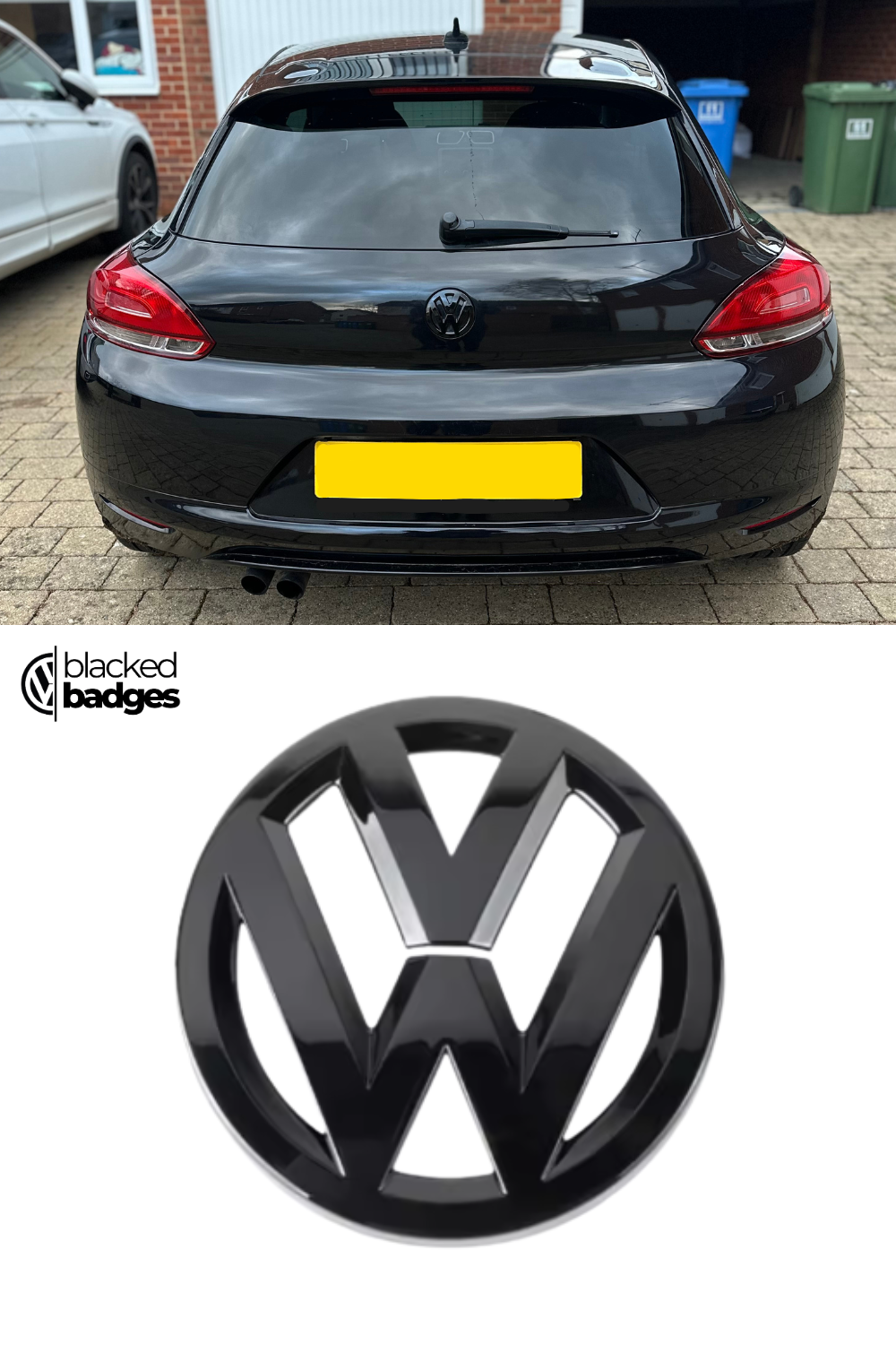 VW SCIROCCO MK3 2008-2014 Gloss Black Cover Badge
