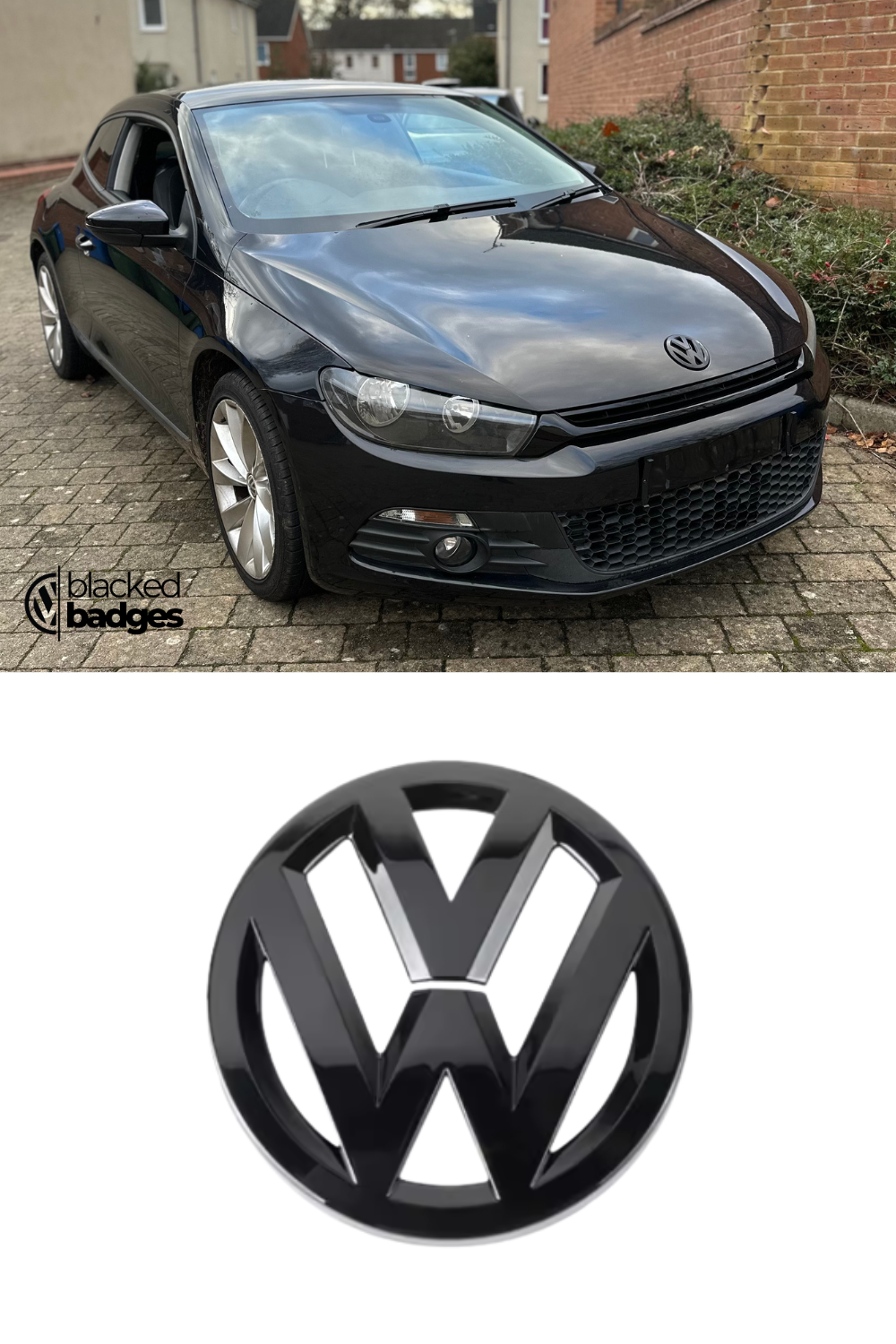 VW SCIROCCO MK3 2008-2014 Gloss Black Cover Badge