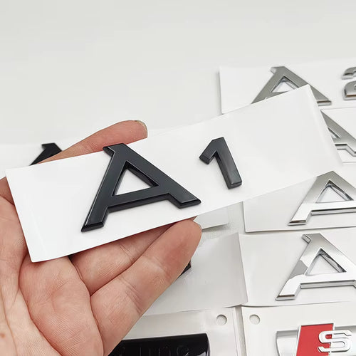 Audi A1 - A8 Gloss Black / Chrome Badges + S-Line