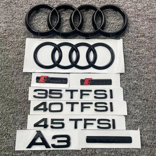 Audi A3 Full Badge Set Gloss Black (2010 - 2019)