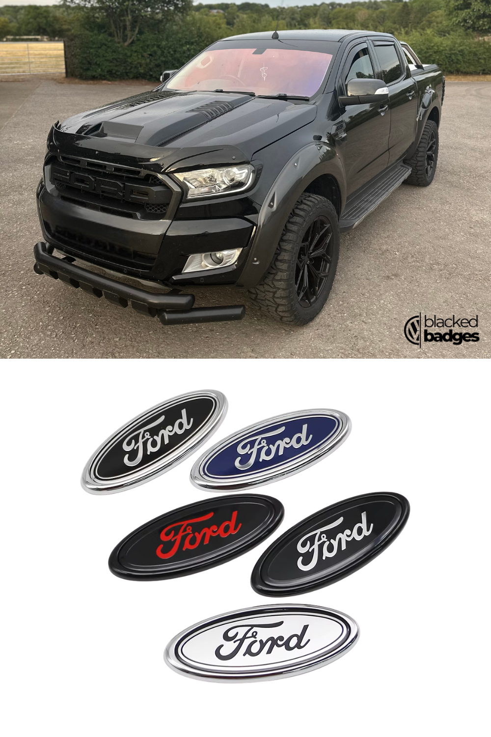 Ford Ranger Raptor R Badges Ford Ranger / Raptor Front + Rear Badges (2011 - 2021) – BlackedBadges